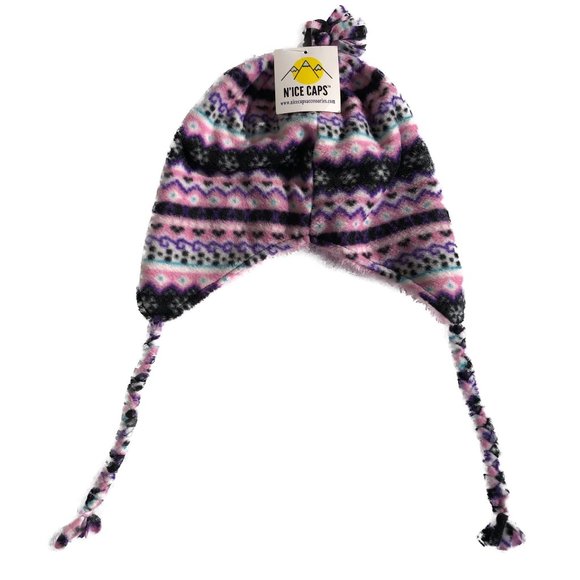 N'ice Caps Girls Youth Sherpa Lined Micro Fleece Pink/Purple - Picture 2 of 12